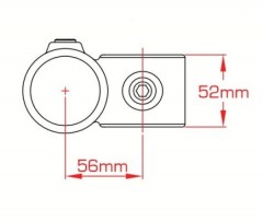 DOUGHTY  Doughty T16100 – křížová spojka 90° pro trubky 48,3 mm