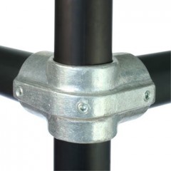 DOUGHTY  Trubková spojka - rohová s trubkou skrz (tenká)