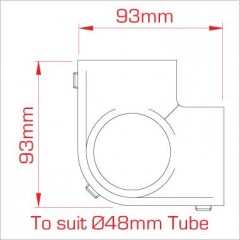 DOUGHTY  Trubková spojka - rohová s trubkou skrz (tenká)