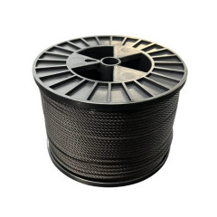 DOUGHTY  DOUGHTY T406001 – černé ocelové lano 8 mm × 100 m